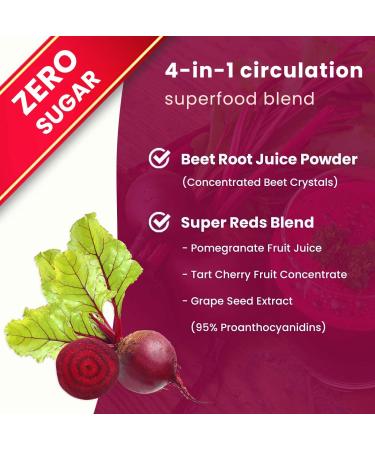 Beet Root Powder Circulation Supplement | Super Reds & Grape Seed Extract for Nitric Oxide Support - Buy Online on GoSupps.com