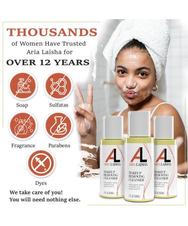 ARIA LAISHA Makeup Removing Cleanser 60ml Gentle Oil-Based Makeup Remover - Organic Hemp Sunflower & Jojoba Oils - Natural Ingredients - Removes Stubborn Makeup Mascara & Impurities - All Skin Types - Buy Online on GoSupps.com