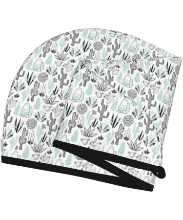 Buy Cactuses & Succulents Microfiber Hair Towel | Super Absorbent Coral Velvet Wrap for Long Curly & Thick Hair - Buy Online on GoSupps.com