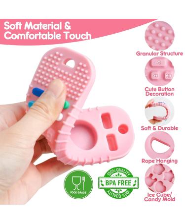 2 Pack Silicone Baby Teething Toys Remote Control Shape Teething Toys for Babies 6-12 Months BPA Free Baby Teethers Baby Chew Toys Baby Sensory Toys for Toddlers Boys Girls (Black + Pink) - Buy Online on GoSupps.com