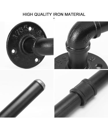 Industrial Pipe Towel Bar Rustic Iron Decor Bathroom Hardware Towel Bar Accessory Heavy Duty Wall Mounted Bath Towel Rack Holder Black (18 Inch) (Black 12 Inch) - Buy Online on GoSupps.com
