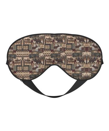 Rustic Lodge Bear Eye mask Soft Elastic and Adjustable Nighttime Comfort Sleeping mask Suitable for Both Men and Women