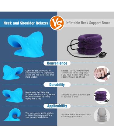 Neck and Shoulder Relaxer - Cervical Traction Device Pillow for Pain Relief - Blue - Buy Online on GoSupps.com