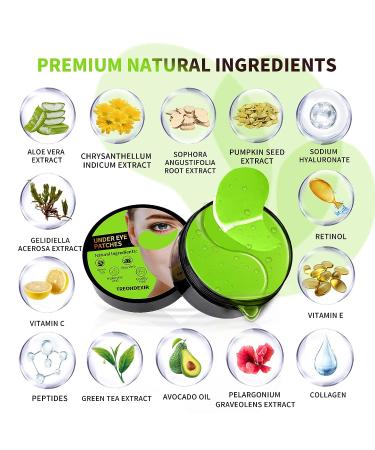 Under Eye Patches 70PCS with Collagen, Green Tea, Aloe Vera - Dark Circles & Puffiness Treatment for Women & Men - Buy Online on GoSupps.com