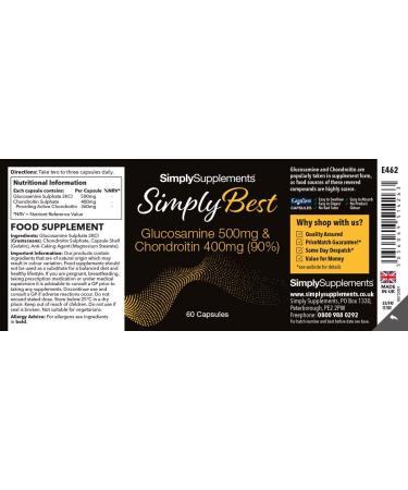Glucosamine 500mg & Chondroitin 400mg | 60 Capsules | SimplySupplements - Buy Online on GoSupps.com
