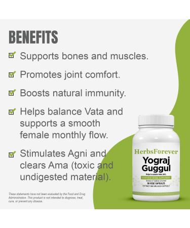 Herbsforever Yogaraj Guggulu| 90 Veg Capsules 800mg - Buy Online on GoSupps.com