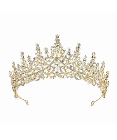 SH Gold Queen Crown for Women  Rhinestone Wedding Tiaras and Crowns Birthday Tiara Headband Crystal Princess Costume Hair Accessories