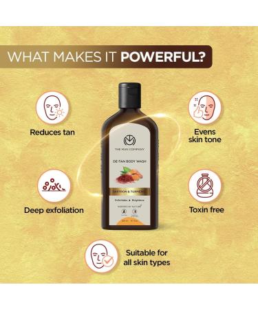 The Man Company DeTan Bodywash for Men with Saffron Turmeric & Walnut Beads for Skin Brightening 200Ml Tan Removal Shower Gel for Glowing & Smooth Skin Sls & Paraben Free - Buy Online on GoSupps.com