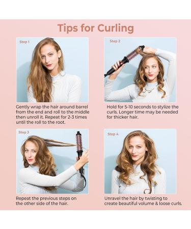Buy 1.25" Ceramic Tourmaline Ionic Curling Brush - Travel-Friendly Heated Round Brush for Curly Hair | LCD Display | International Shipping - Buy Online on GoSupps.com