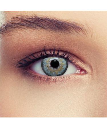 Buy Sky Blue Design Lens - Monthly Colored Contact Lenses for Dark Eyes | Natural Effect -2.50 Strength 1 Pair + Free Case - Buy Online on GoSupps.com