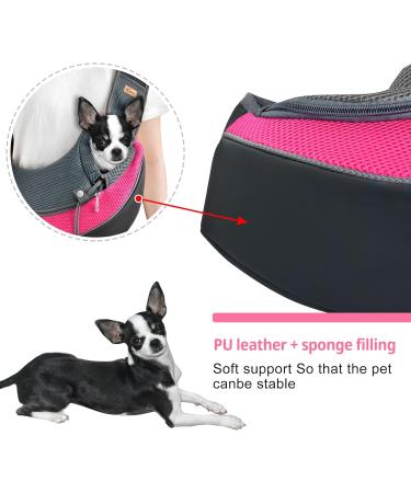Cuby Pet Sling Carrier for Dogs - Breathable Hands-Free Mesh Bag with Adjustable Strap - Ideal for Travel & Outdoor - Pink Medium - Buy Online on GoSupps.com