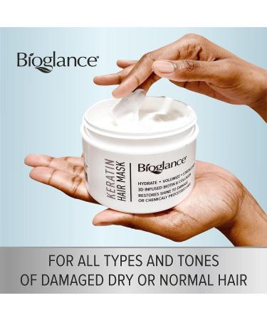 Bioglance Keratin Hair Mask - Restore Shine & Volume with Biotin & Collagen | Hydrating, Volumizing & Strengthening Formula | Made in USA - Buy Online on GoSupps.com