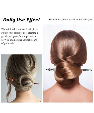 12 Pcs Acetate Hair Sticks Chinese Hair Pins Chopsticks Vintage Leopard Print Tortoise Shell Hairpins with Storage Bag - Buy Online on GoSupps.com