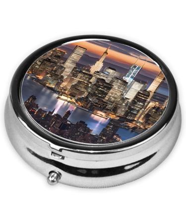 Buy Hong Kong Round Pill Box - 3 Compartment Mini Decorative Portable Travel Organizer for Vitamins & Medications - Buy Online on GoSupps.com