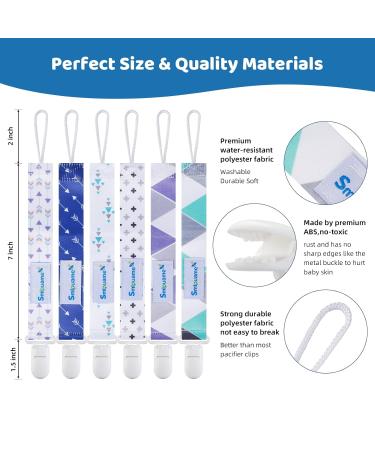 Smlpuame Baby Pacifier Chain Set - 6 BPA-Free Fabric Clips for Boys - Blue & Green - Fits Most Pacifiers & Bite Toys - Perfect Baby Gift - Buy Online on GoSupps.com