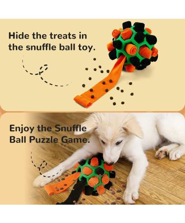 Larimu Sniffing Ball for Dogs | Interactive Portable Toy for Small & Medium Dogs - Orange & Black Red & Green - Buy Online on GoSupps.com