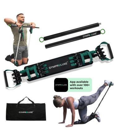 Gymproluxe Original Portable Gym - Resistance Exercise Band Set for Home Gym - 90KG Resistance Band Set for Men and Women - Multi Gym Fitness Equipment and Pilates Bar for Home Workout Band & Bar