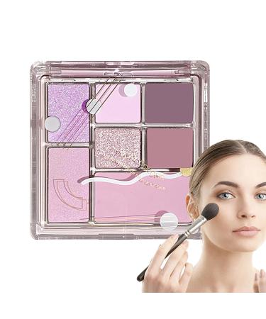 Natural Eyeshadow Palettes | 7 Colors Colorful Matte and Shimmer Pressed Eyeshadow Professional Waterproof Glitter Makeup Palette Eye Shadow for Women and Girls Dtt Streamer Iris No. 19