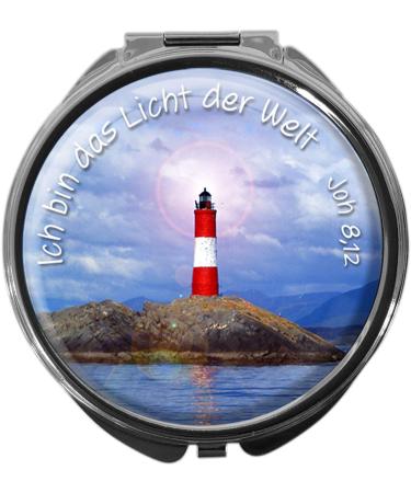 metALUm pill box with mirror round metal 3 compartments LEUCHTTURM #0014