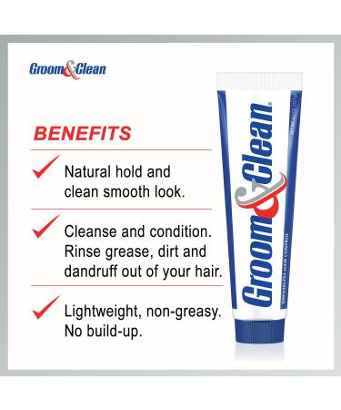 Groom & Clean Hair Control Cream 4.5 Oz (Pack of 2) - Medium Hold Styling Cream for Men - All Day Hold for Any Hairstyle - Easy Wash Off - 4.50 Fl Oz - Buy Online on GoSupps.com