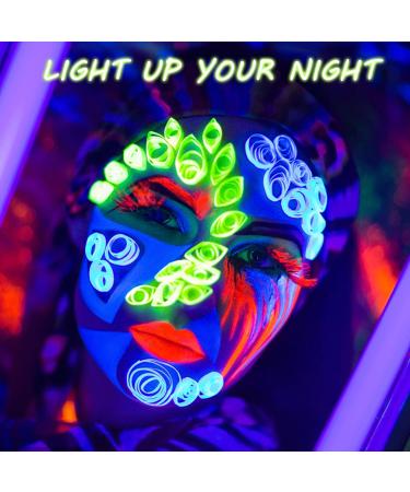 CCbeauty Pro Large UV Glow Face Body Paint Palette - 8 Neon Colors, Water-Based, Non-Toxic, Washable Halloween Makeup for Kids & Adults - Buy Online on GoSupps.com