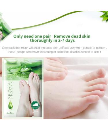 4 Pairs Natural Aloe Vera Gel Foot Mask Exfoliating Foot Peel Mask Aloe Vera Peeling Foot Mask Aloe Moisturizing Feet Peeling Mask Foot Peel Mask for Hard Skin Effective Exfoliating Feet Peeling Socks - Buy Online on GoSupps.com