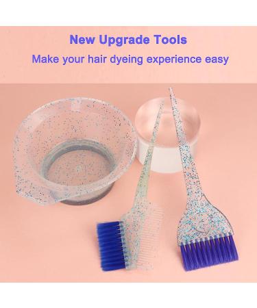 Nylahr 6 Pcs Hair Dye Coloring Kit - DIY Salon Tool for Bleaching and Coloring Hair - Blue Color Brush and Bowl Set - Buy Online on GoSupps.com