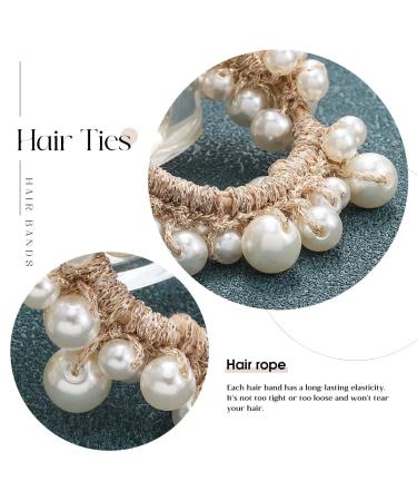 Brinie Pearl Hair Ties - White Elastic Scrunchies for Women and Girls (Pack of 3) - Buy Online on GoSupps.com