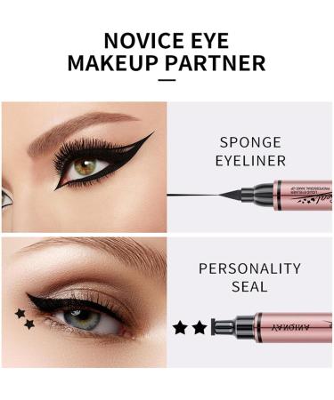 Heart Stamp Eye Liner Eye Liner Stamps Double-Ended | Waterproof Stamp Eye Liner Soft Long-Lasting Winged Eye Liner for All Kinds of Eye Makeup - Buy Online on GoSupps.com