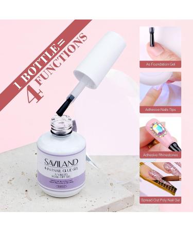 Saviland Gel X Nail Kit - 4-in-1 Nail Glue Gel with 36W Curing Lamp and 500PCS Coffin Nail Tips | DIY Nail Extension Home Kit for Women - Buy Online on GoSupps.com