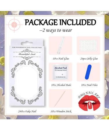 Square Press on Nails Short 24Pcs Pink Gradient False Nails Pink White Fake Nails with Glue Full Cover Stick on Nails for Women Girls DIY Nails Square Gradient - Buy Online on GoSupps.com