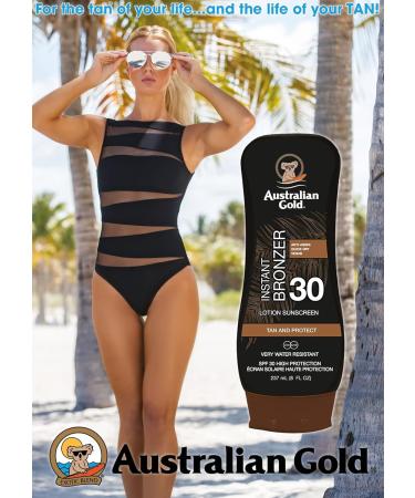Australian Gold SPF 30 Sun Lotion with Instant Bronzer - 237 ml - Buy Online on GoSupps.com