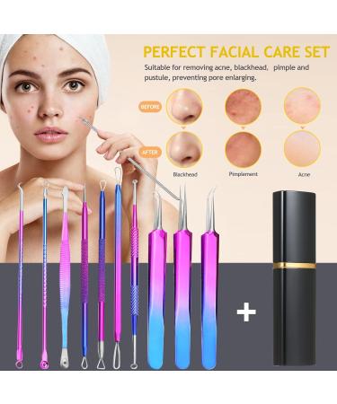Layhou 10PCS Stainless steel Acne Removal Kit Blackhead Remover 10pcs Multicolor - Buy Online on GoSupps.com