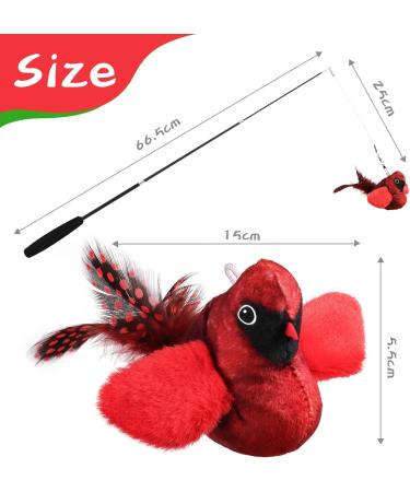 Tohdnc Interactive Cat Bird Toy with Stick - Realistic Flying Birds & Springs for Indoor Kittens - Buy Online on GoSupps.com