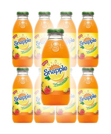 Snapple Strawberry Pineapple Lemonade, All Natural, 16 Fl Oz (Pack of 8, Total of 128 Fl Oz)