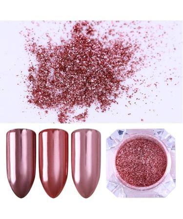 Rose Gold Nail Art Mirror Effect Powder Glitter Manicure Pigment Dust Decoration DIY Manicure 1g/Bottle - Buy Online on GoSupps.com