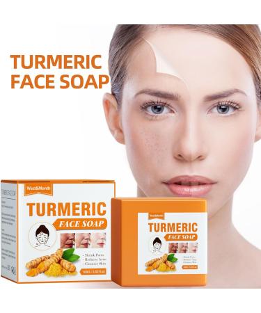 Turmeric Soap Anti-Dark Spot Turmeric Face Soap Kojic Turmeric Soap Kojic Acid Lightening Soap Solid Face Soap Bar For Face Pimples And Black Spots (1PC) - Buy Online on GoSupps.com