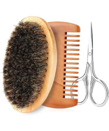 Ultimate Beard Care Set for Men | Boar Bristle Brush Comb & Scissors | Perfect Gift - Buy Online on GoSupps.com