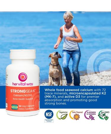 Strong Sea-K Calcium Supplement with K2, D3 & Trace Minerals for Bone Health - 90 Capsules - Buy Online on GoSupps.com