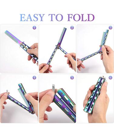 Butterfly Comb Stainless Steel Folding Training Practice Combs Novel Hair Styling Tools for Beginner Training - Buy Online on GoSupps.com