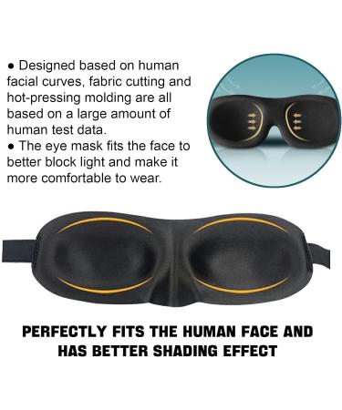 Pack of 3 Sleep Masks 100% Light Blocking 3D Eye Masks for Men & Women Ultralight Night Blindfolds for Side & Back Sleepers Multi-Colored Travel Eye Covers - Buy Online on GoSupps.com