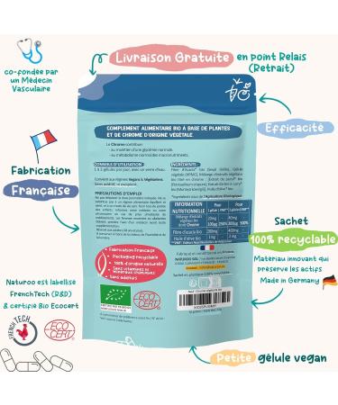 Chrome V g tal & Bio - 60 G lules Vegan (1 2 mois) - GLYCEMlE Normale M tabolisme & Coupe-Faim Naturel - Fabriqu en France - Buy Online on GoSupps.com