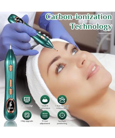 Augot Skin Tags Removal Pen Professional Mole Remover Pen kit Portable USB Rechargeable Skin Tag Removal Pen with 9 Modes LCD Display Replaceable Needles for Wart Freckle (Dark Green) - Buy Online on GoSupps.com
