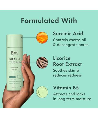 Rael Miracle Clear Bundle - Clarifying Toner (5.1 oz) Barrier Cream (1.8 oz) - Buy Online on GoSupps.com