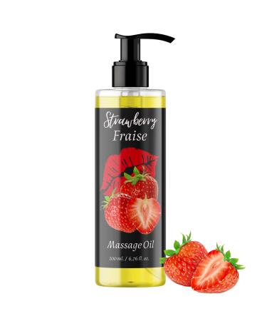Strawberry Massage Oil - 200ml - For body massages - Premium relaxing massage oil for the body - Buy Online on GoSupps.com