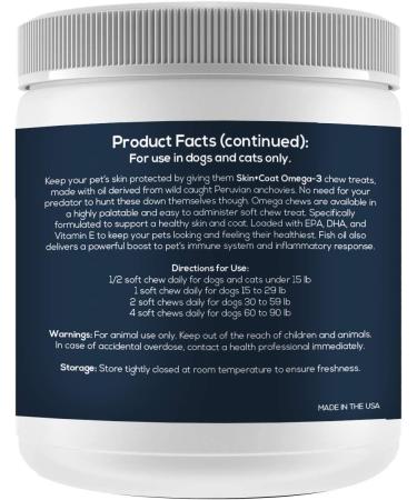 Jungle Pet Dog Skin and Coat Supplement - Fish Oil Soft Chews for Shedding & Allergies - Omega Vitamins for Small/Medium Breeds - 60 Count - Buy Online on GoSupps.com