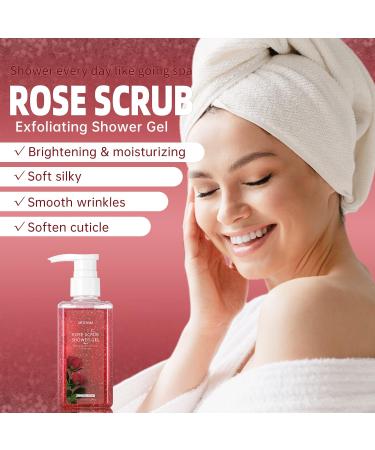 Buy 2-in-1 Body Wash & Body Scrub Rose - Gentle Exfoliating Deep Cleansing for Acne & Dead Skin - Brighten & Moisturize Skin (11.3 fl. oz) | Shop Internationally - Buy Online on GoSupps.com