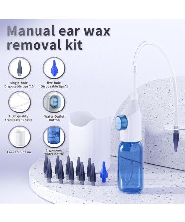 Lebbtl Ear Wax Removal Kit - Manual Ear Irrigation System Safe & Effective Ear Cleaner Tool with Basin & 10 Tips - International Shipping Available - Buy Online on GoSupps.com