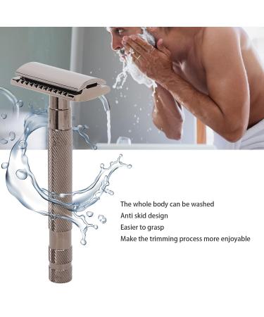 Buy Double-Sided Safety Razor Kit for Men | Razor Planes Blades & Stand - Premium Beard Grooming - Buy Online on GoSupps.com