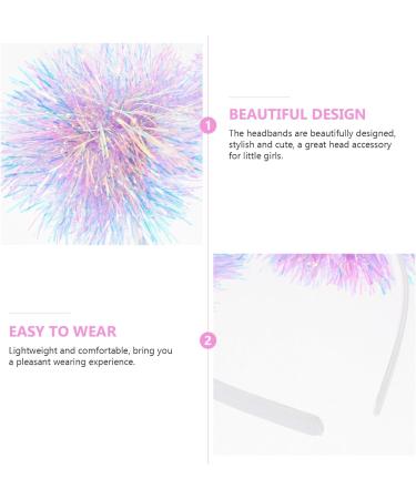 minkissy Foil Strips Pom Pom Headband Tinsel Pompom Ball Head Bopper Fluffy Ball Hair Loop Cosplay Hair Accessories for Christmass New Year Birthday Party Favors Purple - Buy Online on GoSupps.com